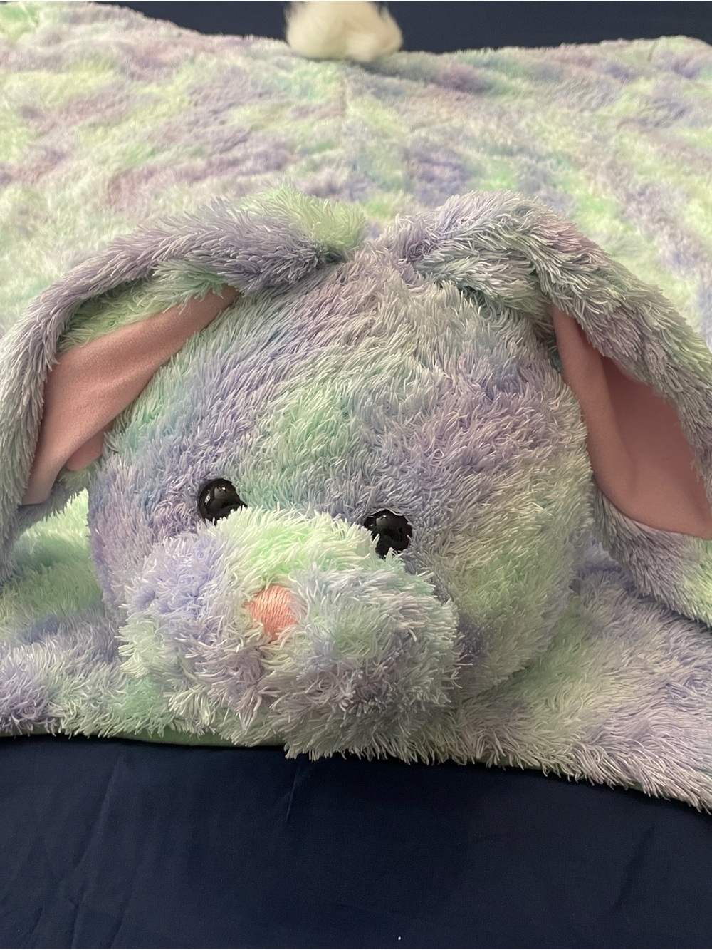 Plush Pastel Bunny Gund Blanket - Soft Multicolor Comfort